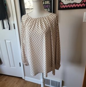 Cream w/ black dots tunic xl Banana Republic